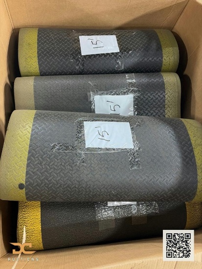 (6) Rolled Anti-Fatigue Floor Mats | Gray & Yellow | 125' Total