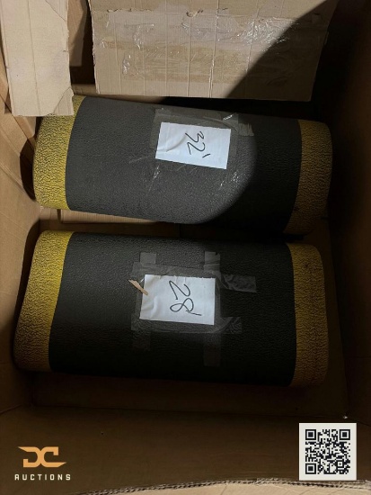 (2) Rolled Anti-Fatigue Floor Mats | Gray & Yellow | 53' Total
