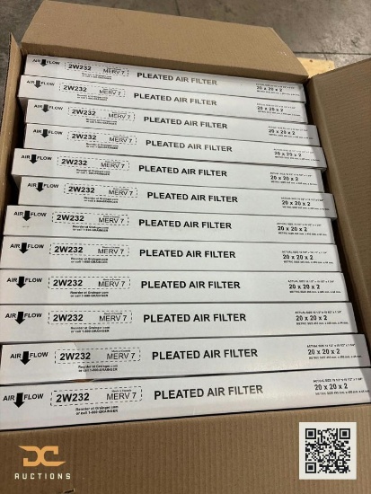 (24) Grainger 2W232 MERV 7 Pleated Air Filters 20x20x2 | 12 per box