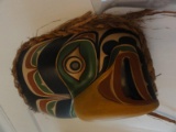 Wood. Northwest Indian signed mask of human form worn at weddings