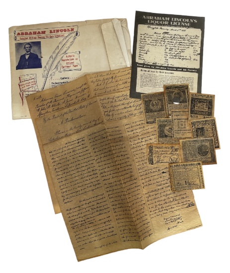 Abraham Lincoln Letter Reproductions and Colonial Era Replica Currency