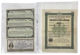 German 1000 Mark Reich Treasury Bond Certificate and Bank Note Collection