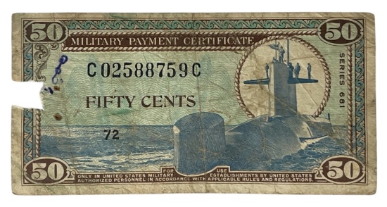 Vintage Military Payment Certificate