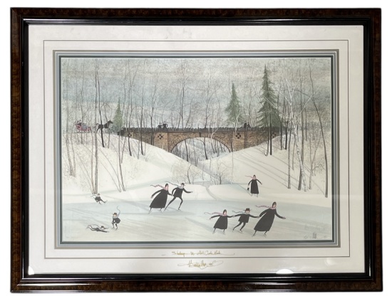 P Buckley Moss | Skating in the Park | Signed Lithograph | No. 482