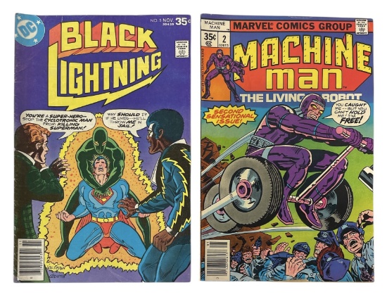 DC Comic and Marvel | Black Lightning and Machine Man | Comic Book Collection