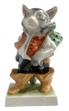 Herend Porcelain Puss in Boots Kitten Cat Sculpture