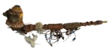 Native American Wolf Pipe With Beads