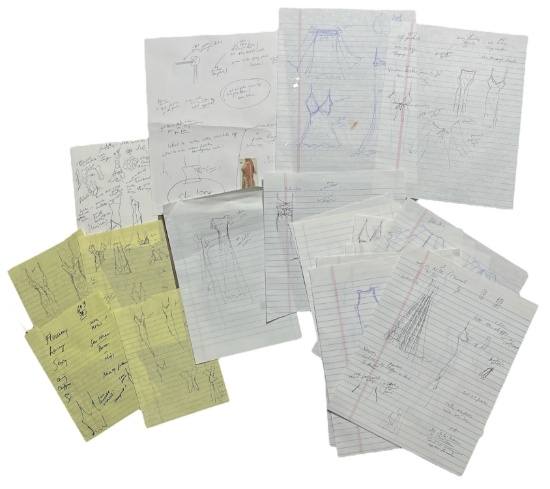 Luxury Fashion Brands | Original Designer Sketch and Note Collection