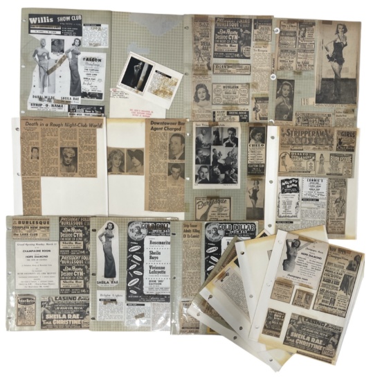 Vintage Burlesque Photo and Newspaper Clipping Collection