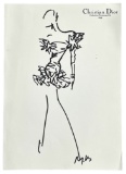 Christian Dior | Original Designer Sketch Signed | One of a Kind Artwork