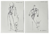 Christian Dior | Original Dior Stamp On Fashion Sketches | Photo Prints