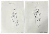 Christian Dior | Original Dior Stamp On Fashion Sketches | Prints