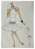 Christian Dior | Original Designer Sketch | One of a Kind Artwork