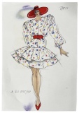 Christian Dior | Original Designer Sketch | One of a Kind Artwork