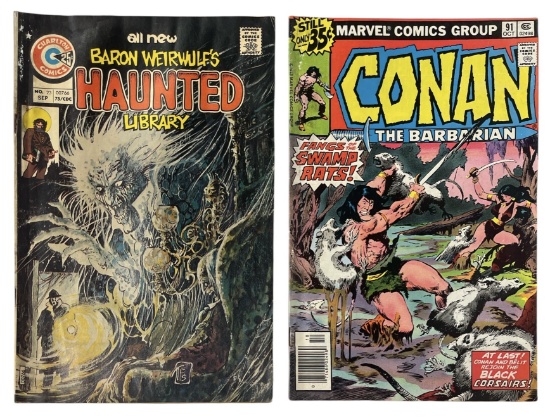 Charltons and Marvels Haunted Library and Conan | Comic Book Collection