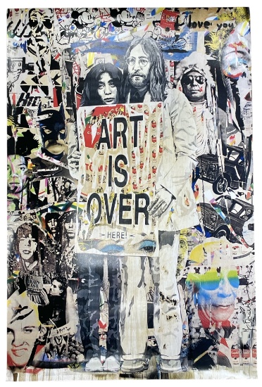 Mr. Brainwash | John Lennon and Yoko Ono | Art is Over | Poster
