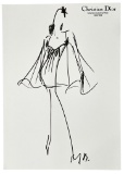 Christian Dior | Original Designer Sketch | One of a Kind Artwork