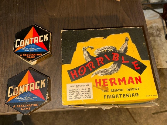 Horrible Herman Store Display & 2 Contack Games