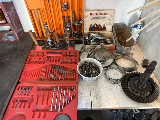Hose Clamps, Drill Bits, Gear, Contents of Shelf