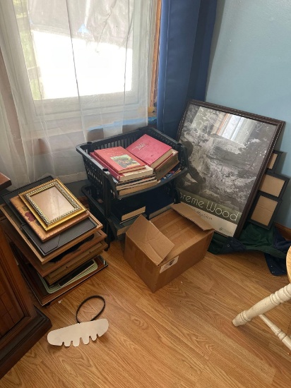 Lot of Picture Frames and Books