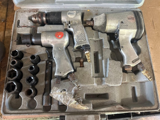 Air Tool Kit in Case - Impact, Air Hammer, Drill