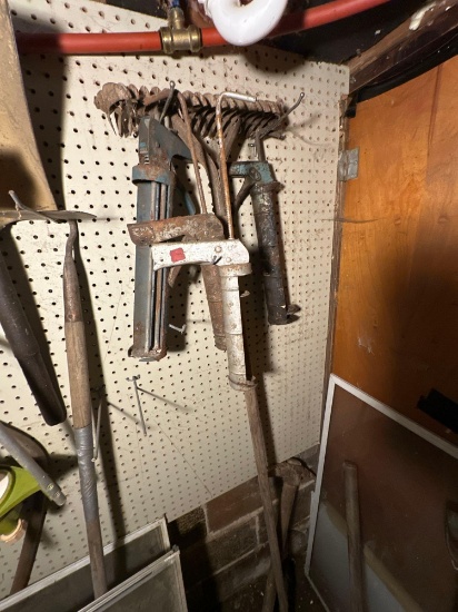 Wall Contents - Coleman Lanterns, Tools, Misc
