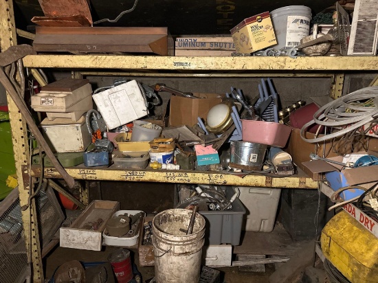 Pallet Racking & Contents - Copper Tubing, Brass Valves, NOS Shutters, Hardware, Misc