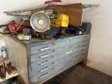 5 Drawer Blueprint Metal Cabinet & Contents
