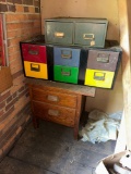 Oak Stand and Storage Cabinets