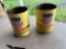 Pair of Mo-Lube Motor Oil Cans - Quart