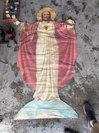 Painted Canvas of Jesus & Mary