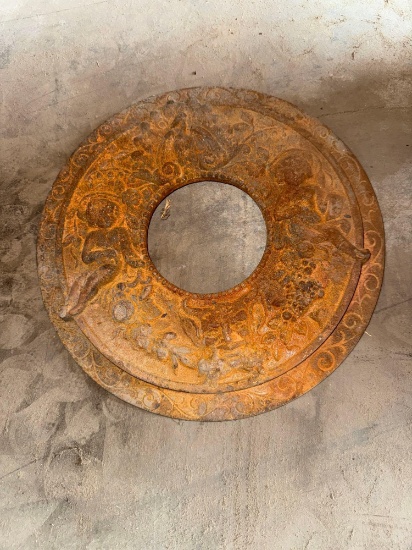 Cast Iron Cherub Chimney Plate