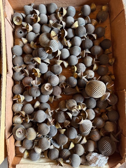 Flat of Antique Brass & Silver Clock Finials