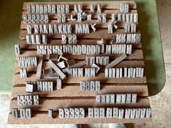 Lead Printing Press Letters & Numbers