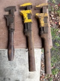 3 Large F Pipe Wrenches