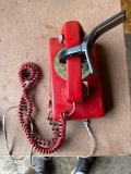 Red Rotary Wall Phone