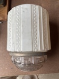 Skyscraper Pendant Milk Glass & Crystal Globe