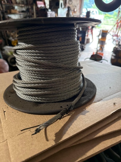 Spool of 1/4" Braided Steel Cable Approx 250'