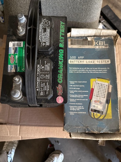 100 Amp Battery Load Tester & Interstate Marine Battery