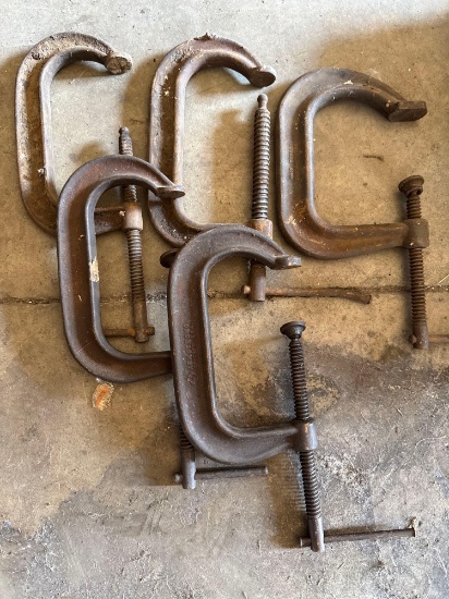 Five 6" C - Clamps