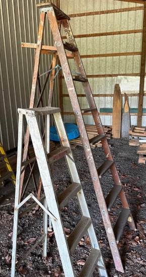 8' Wooden & 6' Aluminum Step Ladder