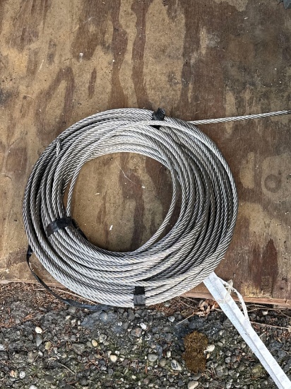 Large Coil of Braided Steel Cable