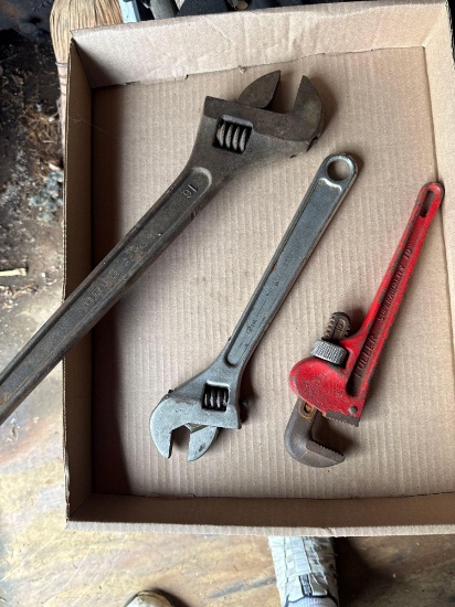 Flat of Crescent Wrenches & Pipe Wrench