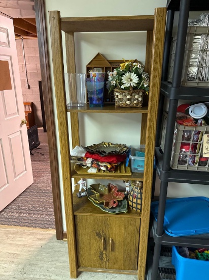 Wood Shelf & Contents
