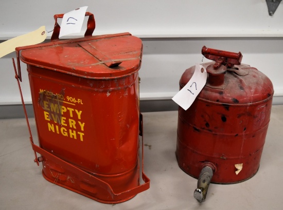 Safety trash can and gas can