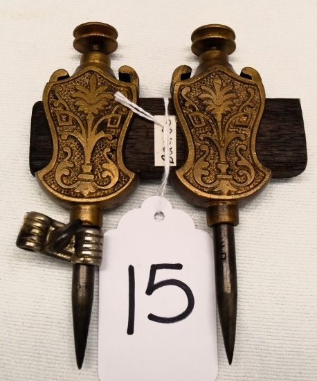 Brass trammel point with pencil holder
