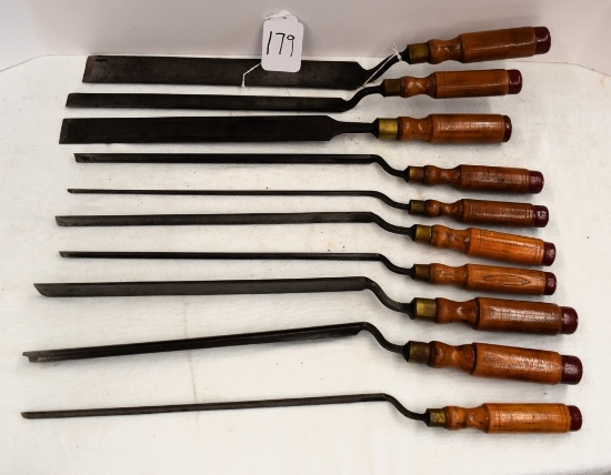 9 Crank neck DR Barton gouges, 1 DR Barton