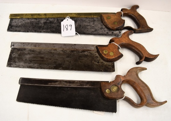 3 Backsaws including Henry Disston