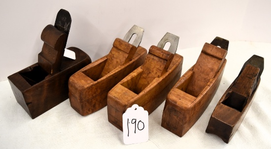5 Wooden smoothing planes
