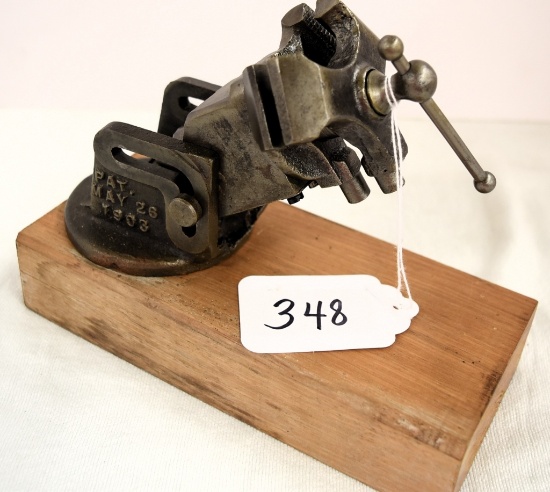 Miniature Emmert universal vice, 7"L, 3 1/2" base